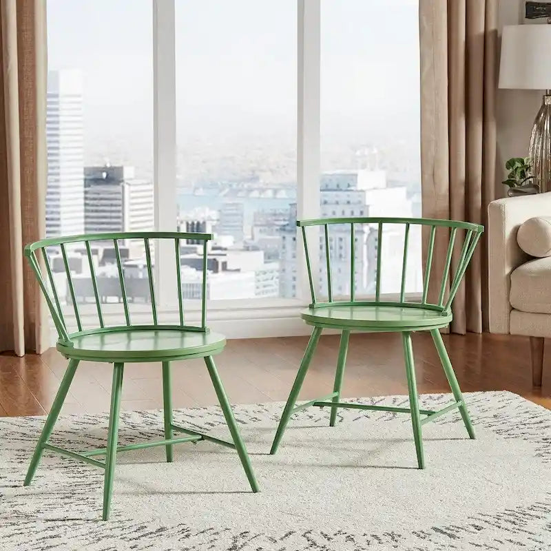 Truman Low Back Metal and Wood Spindle Dining Chair (Set of 2) by iNSPIRE Q Modern