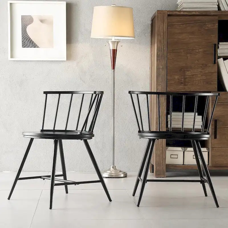 Truman Low Back Metal and Wood Spindle Dining Chair (Set of 2) by iNSPIRE Q Modern