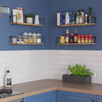 Wallniture Avila 24x4.5  Kitchen Wall Shelves, Natural Burned,Set of 4