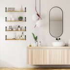 Wallniture Avila 24x4.5  Kitchen Wall Shelves, Natural Burned,Set of 4