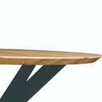 Ravenna 47  Modern Round Wood Dining Table With X-Cross Geometric Metal Base for Dining Room & Kitchen