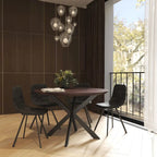 Ravenna 47  Modern Round Wood Dining Table With X-Cross Geometric Metal Base for Dining Room & Kitchen