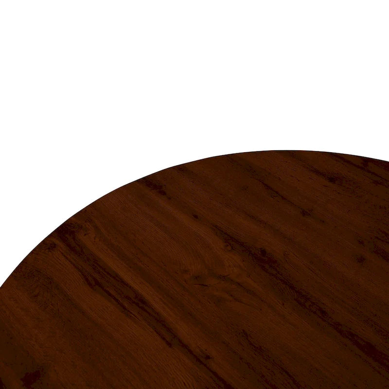 Ravenna 47  Modern Round Wood Dining Table With X-Cross Geometric Metal Base for Dining Room & Kitchen