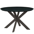 Ravenna 47  Modern Round Wood Dining Table With X-Cross Geometric Metal Base for Dining Room & Kitchen