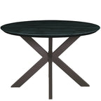 Ravenna 47  Modern Round Wood Dining Table With X-Cross Geometric Metal Base for Dining Room & Kitchen