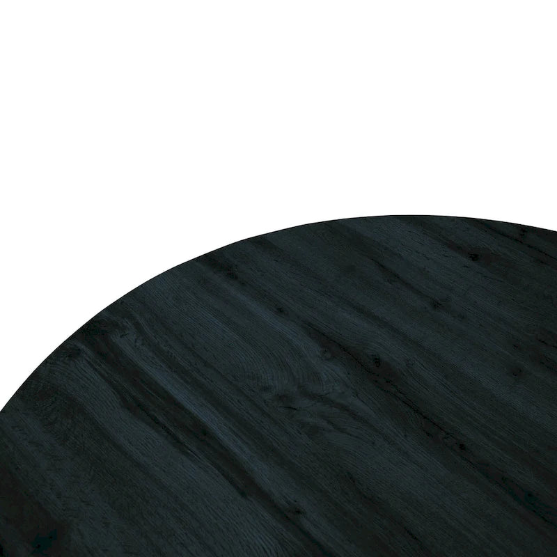 Ravenna 47  Modern Round Wood Dining Table With X-Cross Geometric Metal Base for Dining Room & Kitchen