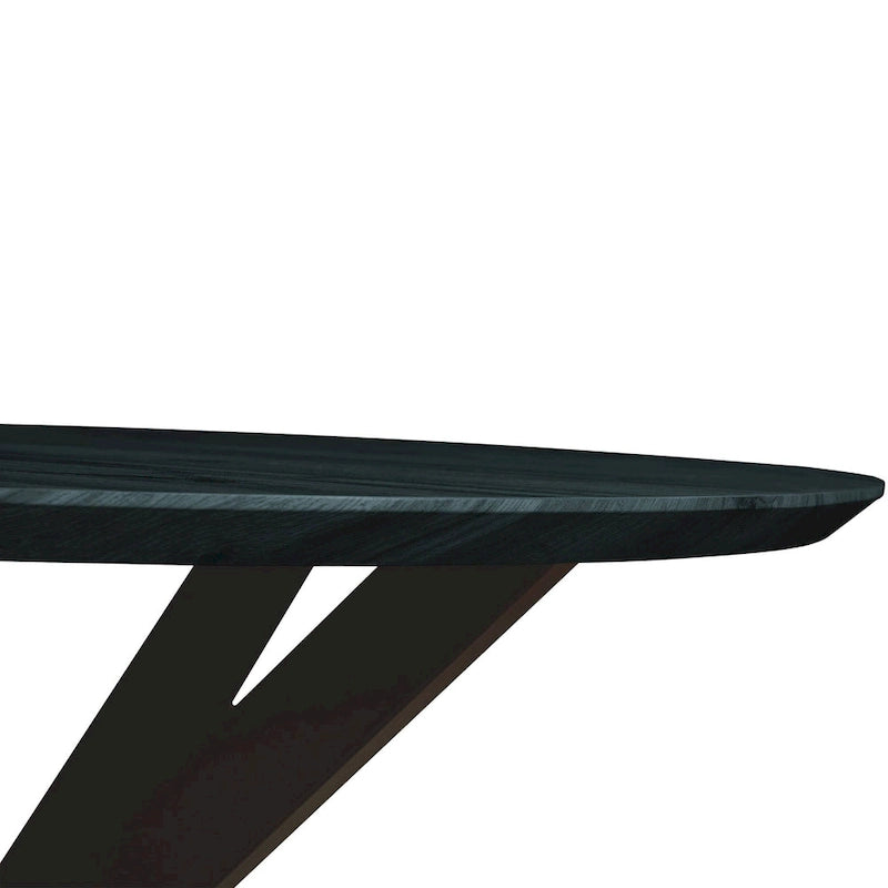Ravenna 47  Modern Round Wood Dining Table With X-Cross Geometric Metal Base for Dining Room & Kitchen