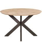 Ravenna 47  Modern Round Wood Dining Table With X-Cross Geometric Metal Base for Dining Room & Kitchen