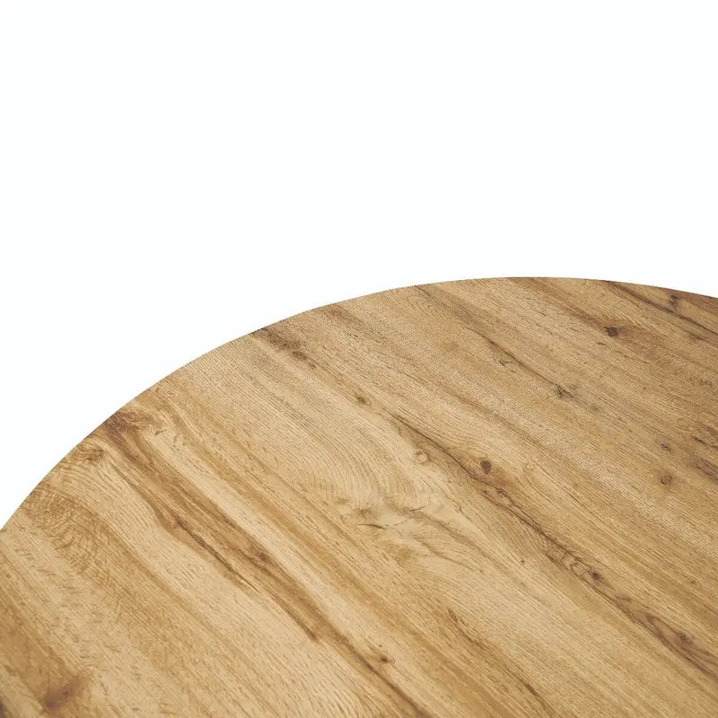Ravenna 47  Modern Round Wood Dining Table With X-Cross Geometric Metal Base for Dining Room & Kitchen