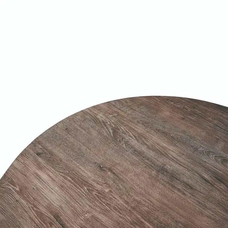 Ravenna 47  Modern Round Wood Dining Table With X-Cross Geometric Metal Base for Dining Room & Kitchen
