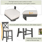 Nestfair 6-Piece Counter Height Dining Table Set with Chairs and Bench