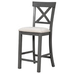 Nestfair 6-Piece Counter Height Dining Table Set with Chairs and Bench