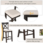 Nestfair 6-Piece Counter Height Dining Table Set with Chairs and Bench