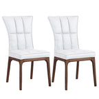 Somette Modern Tufted Side Chair with Solid Wood Frame, Set of 2