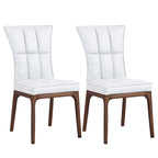 Somette Modern Tufted Side Chair with Solid Wood Frame, Set of 2
