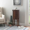 Serena Mirrored Walnut Standing Jewelry Armoire
