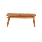 Reclaimed Wood Handmade Distressed Bench with High Trestle Legs - Brown - Roche River Decor - 14Wx47Lx19H