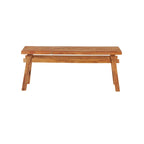 Reclaimed Wood Handmade Distressed Bench with High Trestle Legs - Brown - Roche River Decor - 14Wx47Lx19H