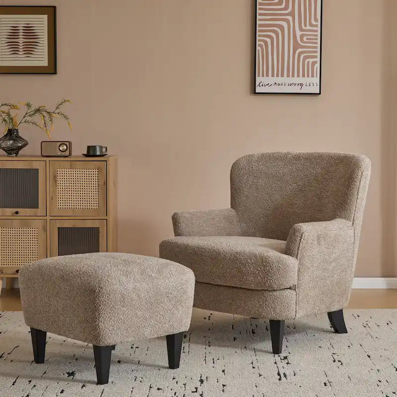Hartshorn Upholstered Club Chair and Ottoman Set by Christopher Knight Home