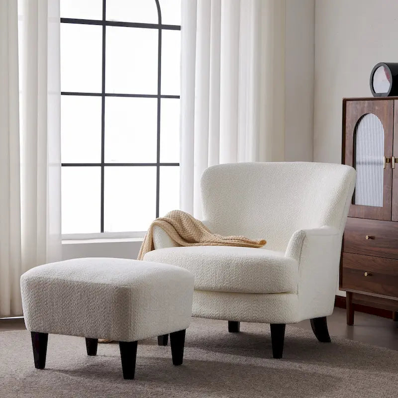 Hartshorn Upholstered Club Chair and Ottoman Set by Christopher Knight Home