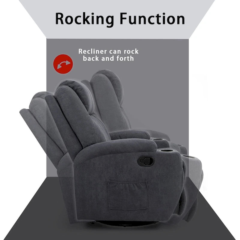 Homall Massage Recliner Chair Swivel Fabric Living Room Sofa