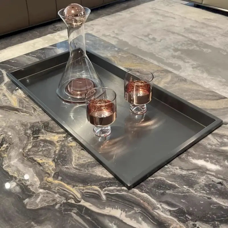 JASIWAY Light Luxury Sintered Stone Square Coffee Table