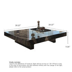 JASIWAY Light Luxury Sintered Stone Square Coffee Table