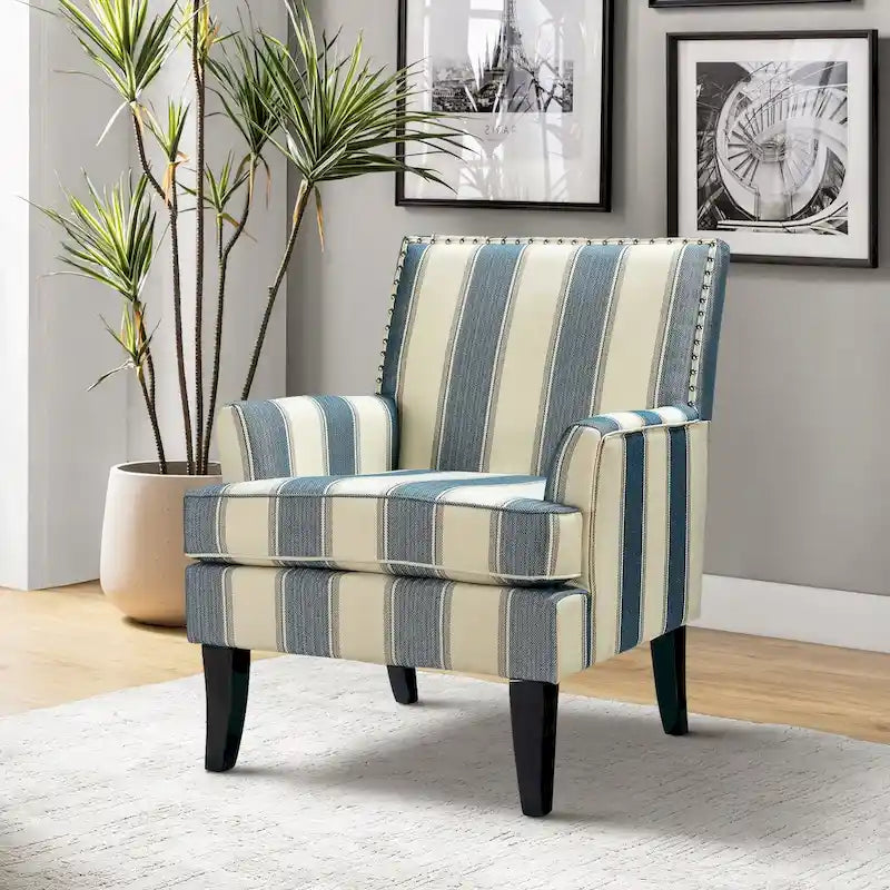Akorda French Country Armchair with Nailhead Trim and Solid Wood Legs by HULALA HOME
