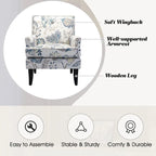 Akorda French Country Armchair with Nailhead Trim and Solid Wood Legs by HULALA HOME