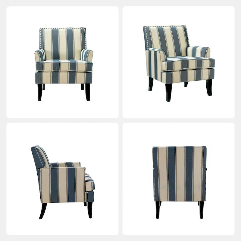 Akorda French Country Armchair with Nailhead Trim and Solid Wood Legs by HULALA HOME
