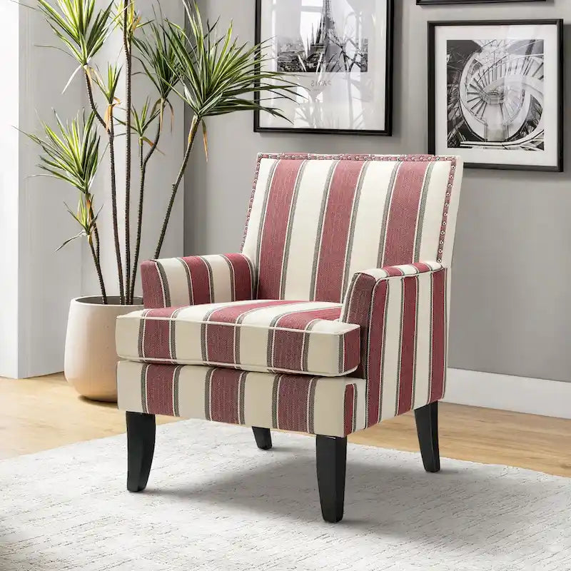 Akorda French Country Armchair with Nailhead Trim and Solid Wood Legs by HULALA HOME