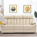 MCombo Electric Power Reclining Sofa with Heat & Massage, Faux Leather 6095/6075/6077