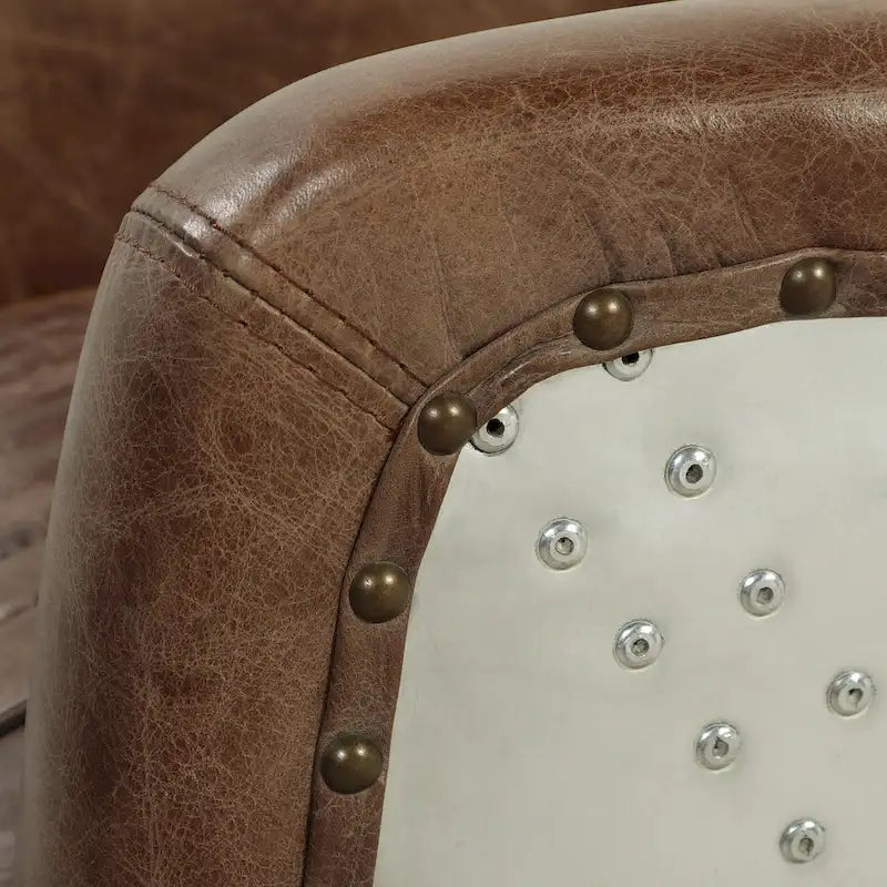 Acme Furniture Brancaster Top Grain Leather Retro Brown Arm Chair