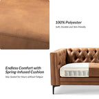 Calymne 84 Classic Square Arms Sofa with Button-Tufted Back by HULALA HOME