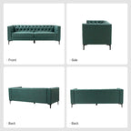 Calymne 84 Classic Square Arms Sofa with Button-Tufted Back by HULALA HOME