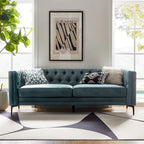 Calymne 84 Classic Square Arms Sofa with Button-Tufted Back by HULALA HOME
