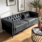 Calymne 84 Classic Square Arms Sofa with Button-Tufted Back by HULALA HOME