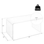 HomCom 32  Long Rectangle All Acrylic 20mm Thick Waterfall Coffee Table, Clear