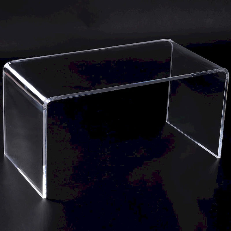 HomCom 32  Long Rectangle All Acrylic 20mm Thick Waterfall Coffee Table, Clear
