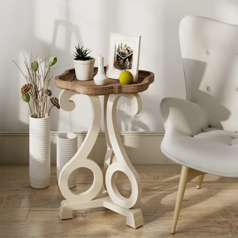 COZAYH Rustic Farmhouse Cottagecore Accent End Table