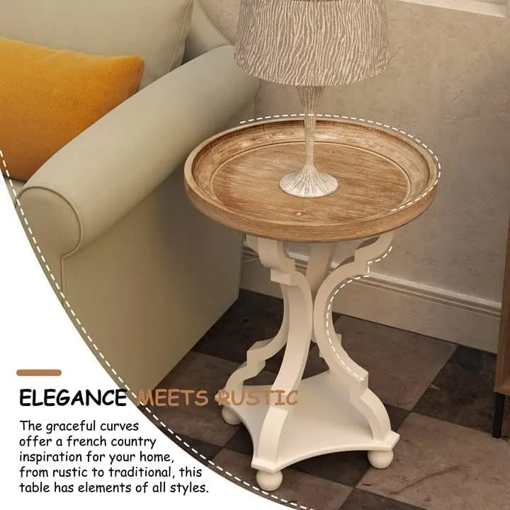 COZAYH Rustic Farmhouse Cottagecore Accent End Table