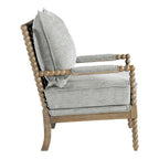 Fletcher Spindle Chair in Fabric with Brushed Charcoal Finish