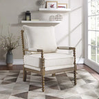 Fletcher Spindle Chair in Fabric with Brushed Charcoal Finish