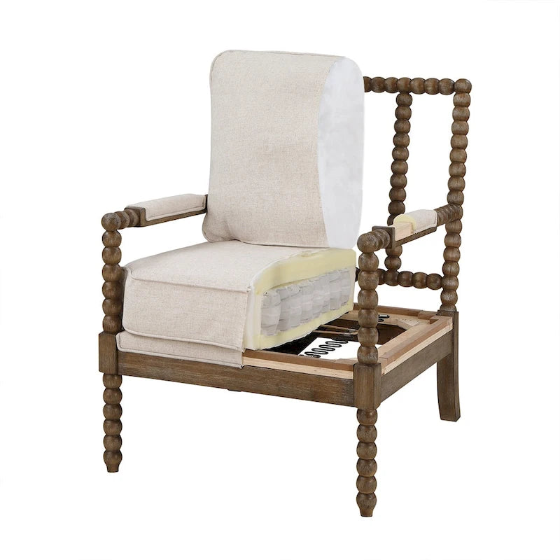Fletcher Spindle Chair in Fabric with Brushed Charcoal Finish