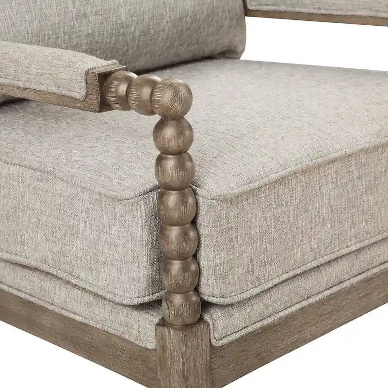 Fletcher Spindle Chair in Fabric with Brushed Charcoal Finish