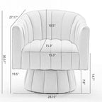 SEYNAR Modern Glam Velvet Upholstered Round Swivel Accent Arm Barrel Chair for Living Room