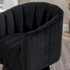 SEYNAR Modern Glam Velvet Upholstered Round Swivel Accent Arm Barrel Chair for Living Room