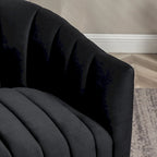 SEYNAR Modern Glam Velvet Upholstered Round Swivel Accent Arm Barrel Chair for Living Room
