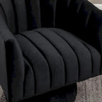 SEYNAR Modern Glam Velvet Upholstered Round Swivel Accent Arm Barrel Chair for Living Room