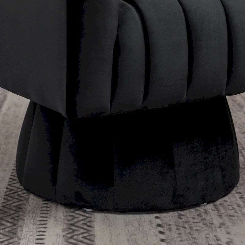 SEYNAR Modern Glam Velvet Upholstered Round Swivel Accent Arm Barrel Chair for Living Room